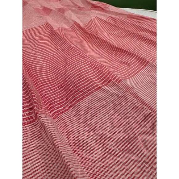 Vintage Pleated Red Striped Midi Ankle Length Skirt - Picture 10 of 11